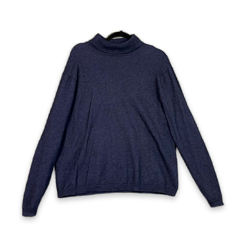 Mossimo Sweater Mens XL Dark Blue Wool Blend Ribbed Trim Hunting Outdoor Preppy
